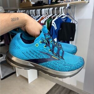 Brooks Levitate 3 Shoes Sneakers Blue Green Gray Mens Size 10 Comfort